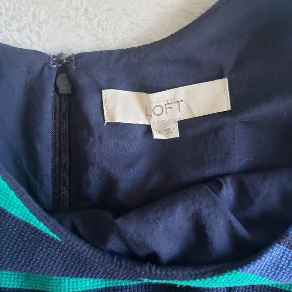 LOFT Sleeveless Fit & Flare Lined Stripe Multicolor DressSZ 00 - Picture 9 of 16